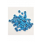 Kolye Ve Bilekliğe Takmak İçin Kare Boncuk Mavi 2 Adet - Bodrum Boncuğu 5x7mm