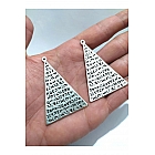 Takı Yapımı için 2 Adet Piramit Totem Gümüş Kaplama Otantik Kolye Bileklik Küpe Halhal Ucu