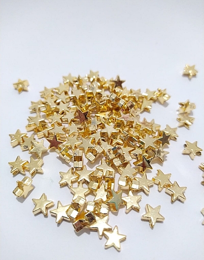 Takı Yapımı için 10 Adet Gold Renk Yıldız Burç Şans Kolye Bileklik Halhal Ucu