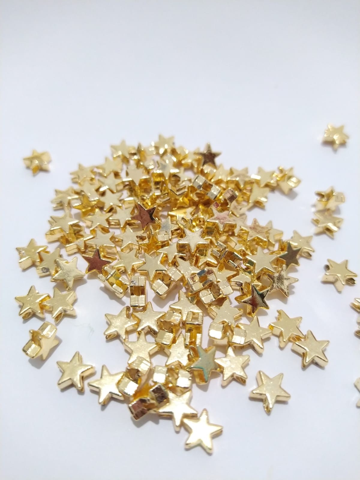 Takı Yapımı için 10 Adet Gold Renk Yıldız Burç Şans Kolye Bileklik Halhal Ucu